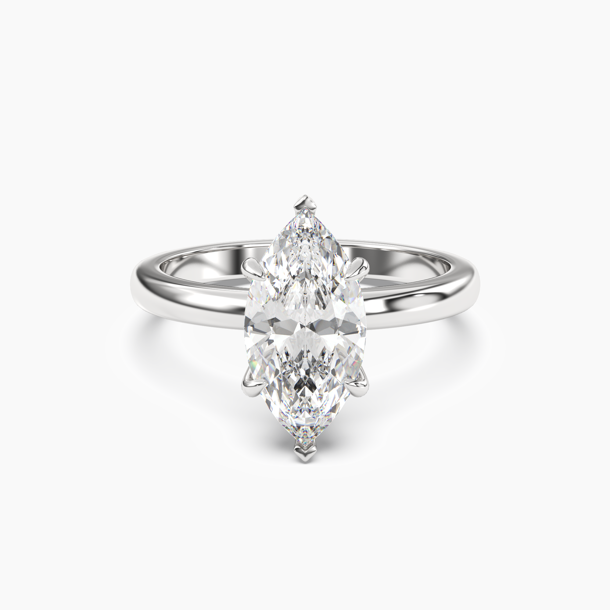 Lyric Marquise Hidden Halo 2 Carat Lab Grown Diamond Engagement Ring in 18K White Gold