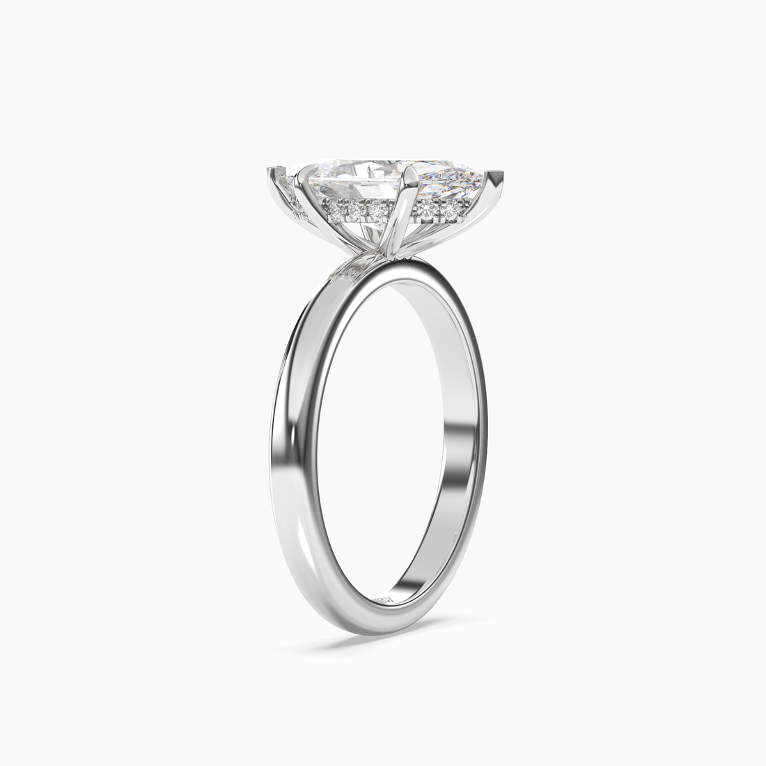 Lyric Marquise Hidden Halo 2 Carat Lab Grown Diamond Engagement Ring in 18K Yellow Gold