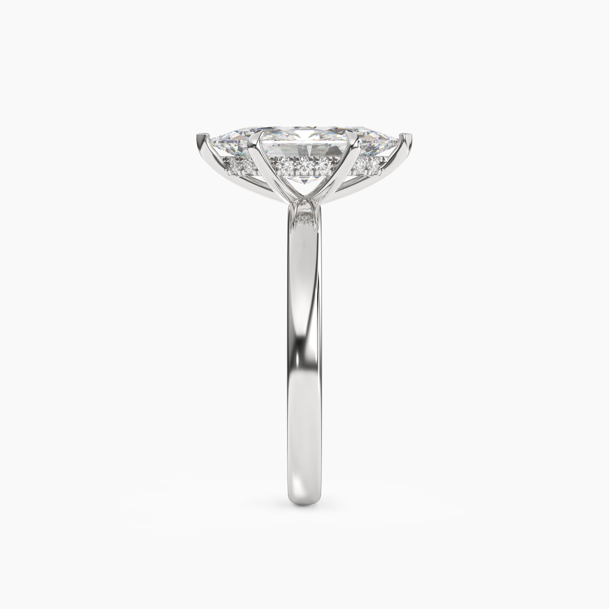 Lyric Marquise Hidden Halo 1 Carat Lab Grown Diamond Engagement Ring in 18K White Gold
