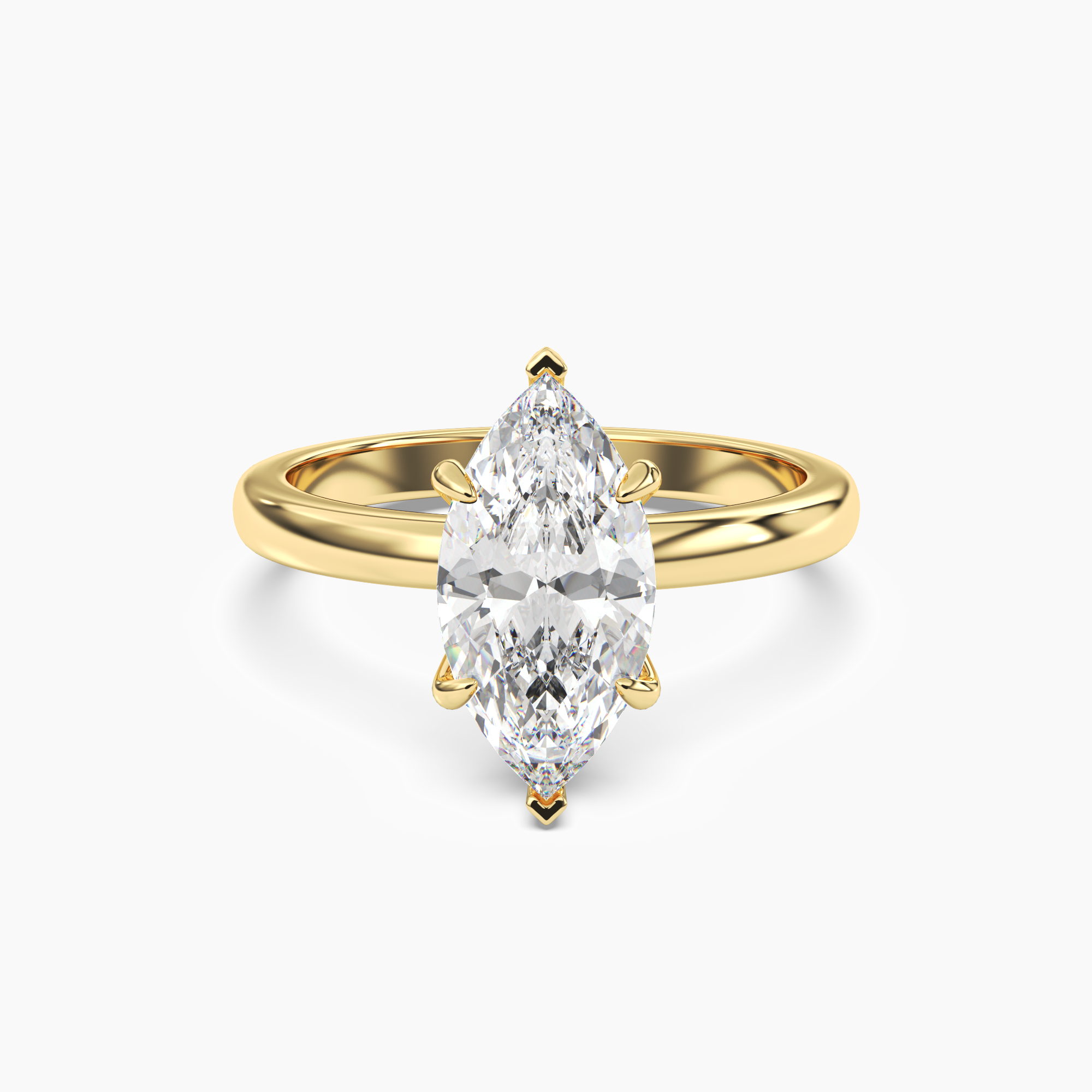 Lyric Marquise Hidden Halo 2 Carat Lab Grown Diamond Engagement Ring in 14K Yellow Gold