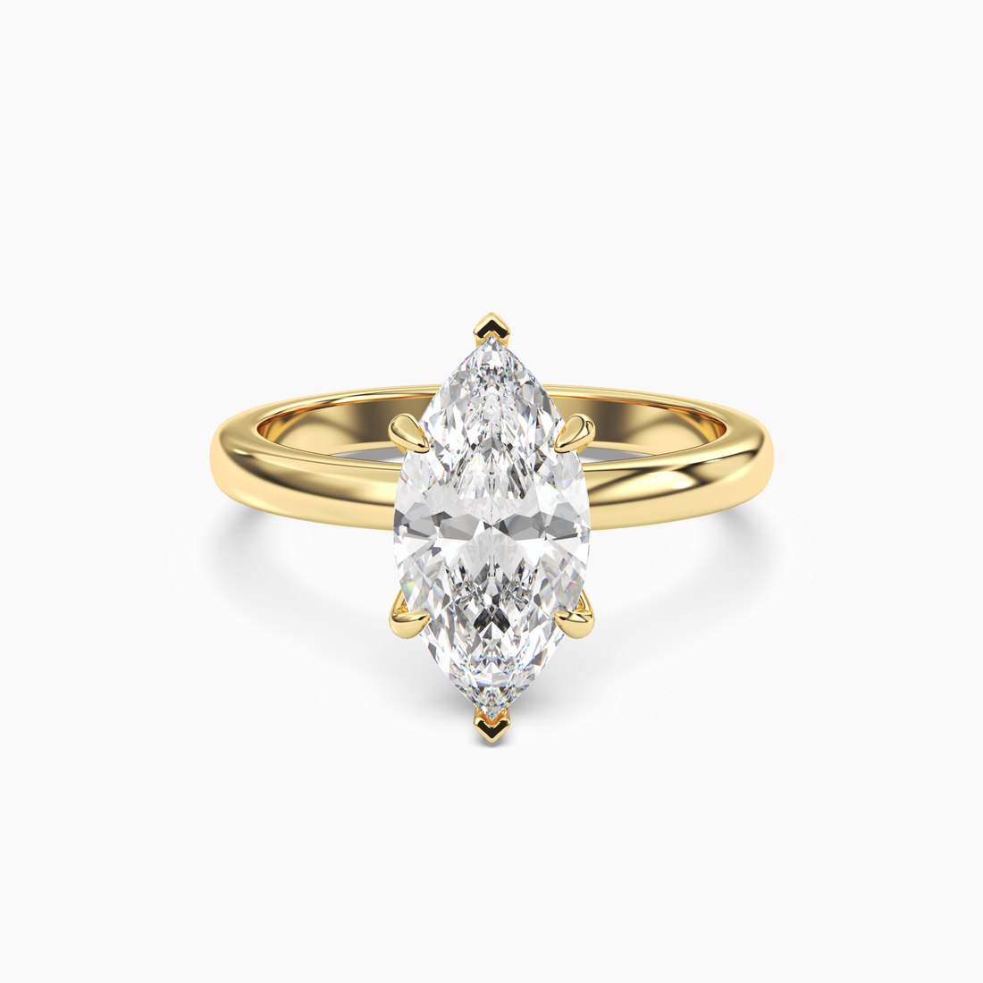 Lyric Marquise Hidden Halo 3 Carat Lab Grown Diamond Engagement Ring in 14K Yellow Gold