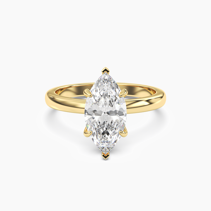 Lyric Marquise Hidden Halo 2.5 Carat Lab Grown Diamond Engagement Ring in 18K Yellow Gold