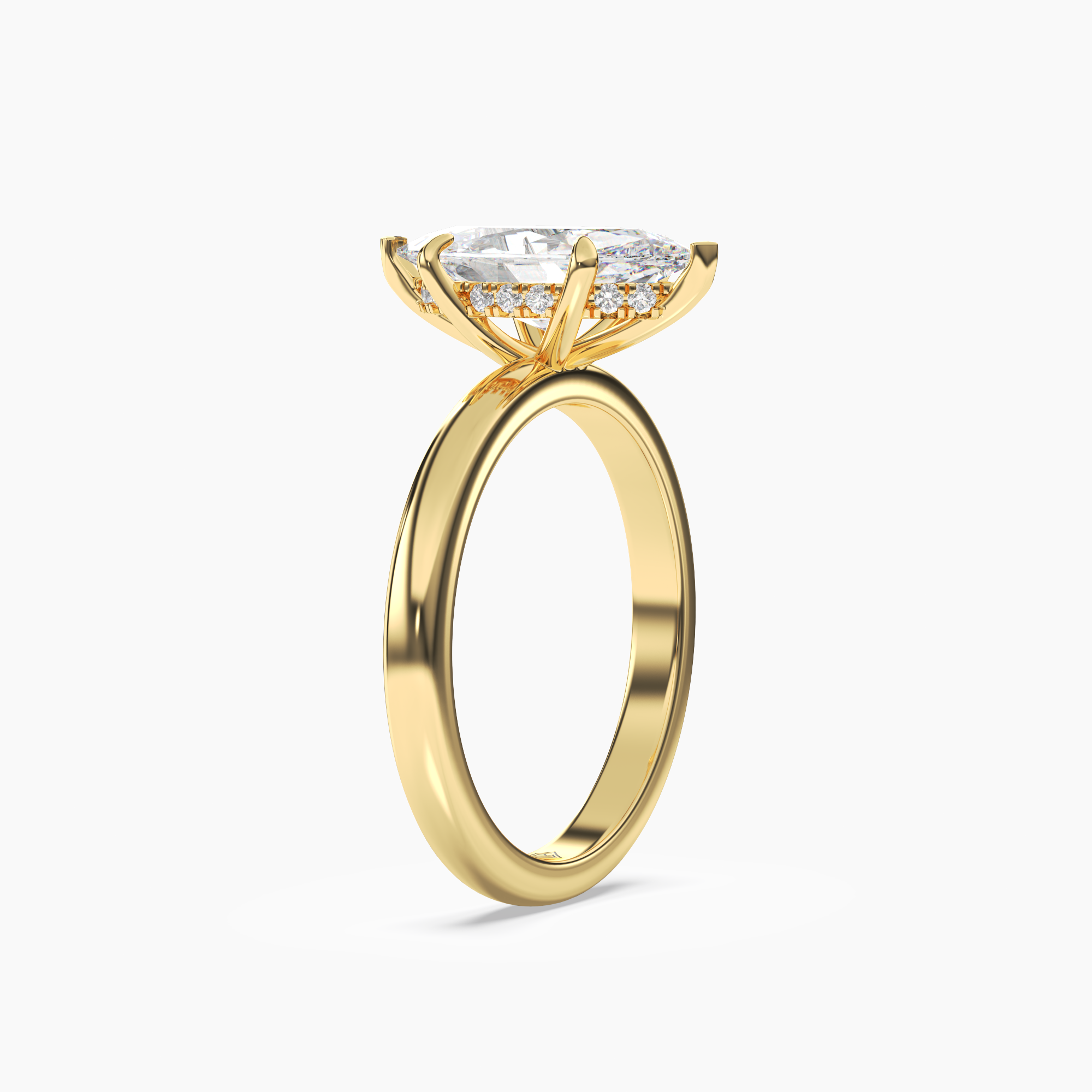Lyric Marquise Hidden Halo 2.5 Carat Lab Grown Diamond Engagement Ring in 14K White Gold