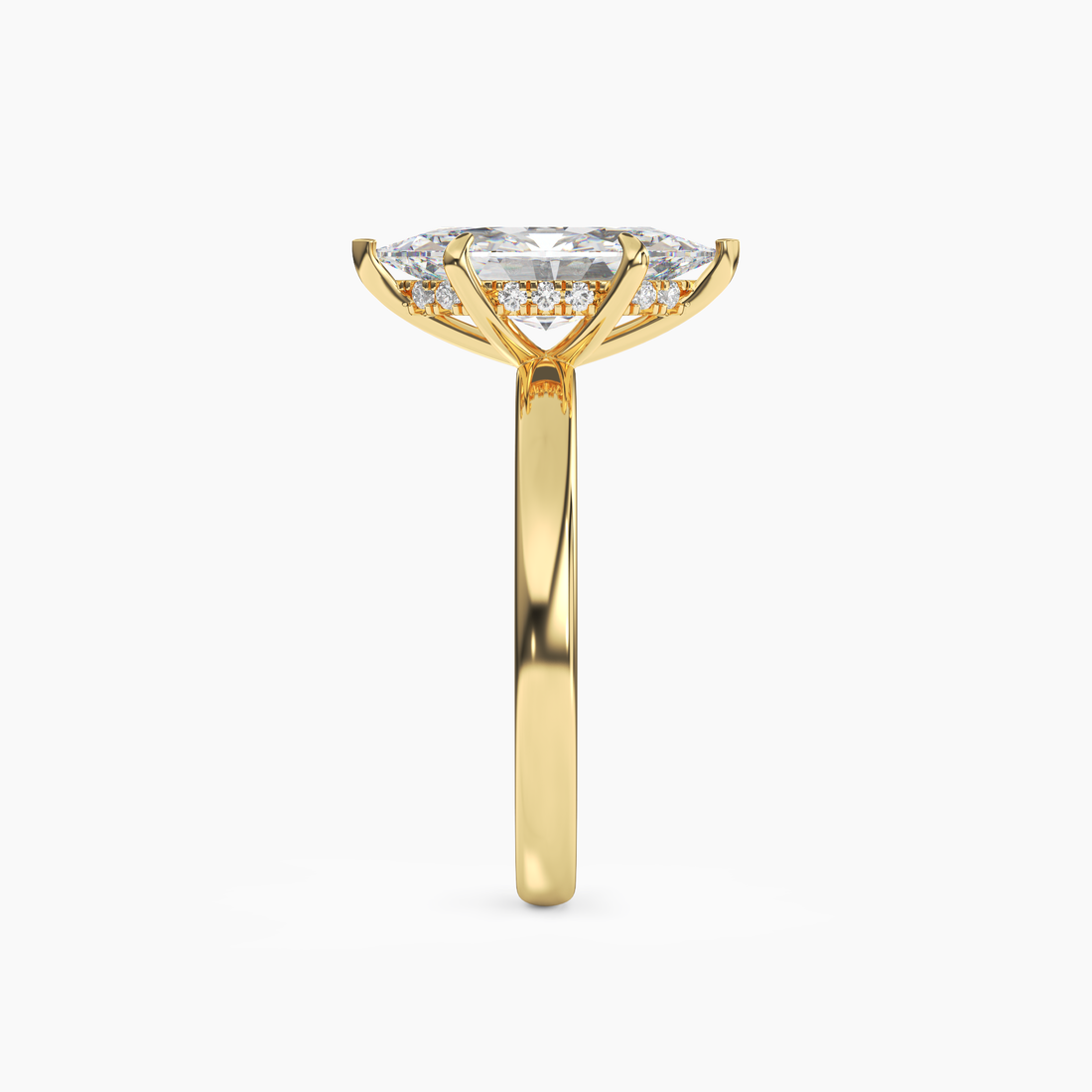 Lyric Marquise Hidden Halo Diamond Ring Setting in 14K Yellow Gold