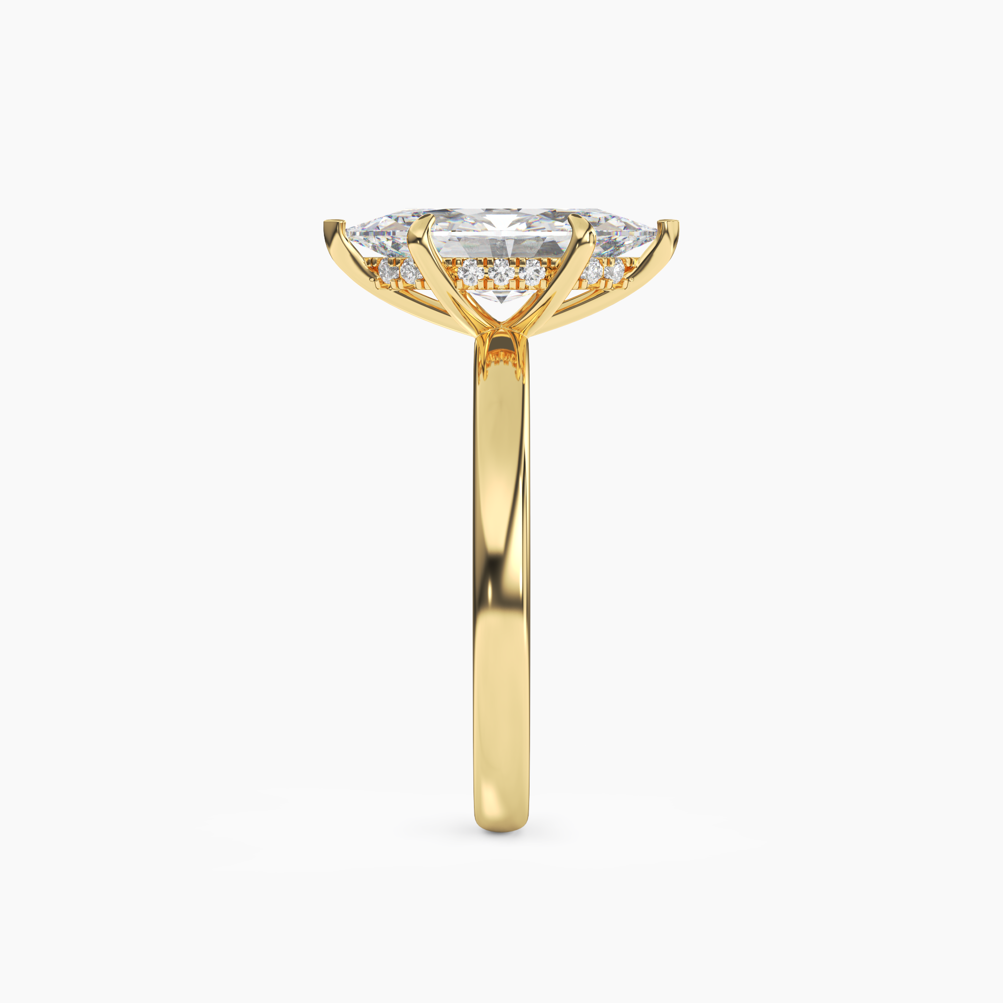 Lyric Marquise Hidden Halo 2 Carat Lab Grown Diamond Engagement Ring in 18K White Gold