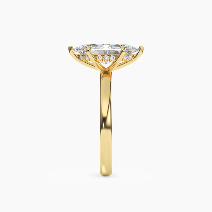 Lyric Marquise Hidden Halo 1.5 Carat Lab Grown Diamond Engagement Ring in 18K Rose Gold