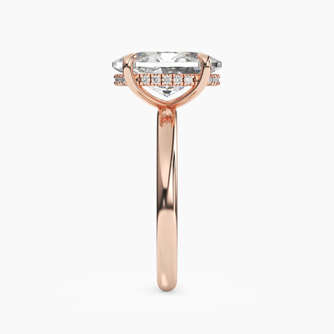 Lyric Oval Hidden Halo Diamond Ring Setting in 18K Yellow Gold
