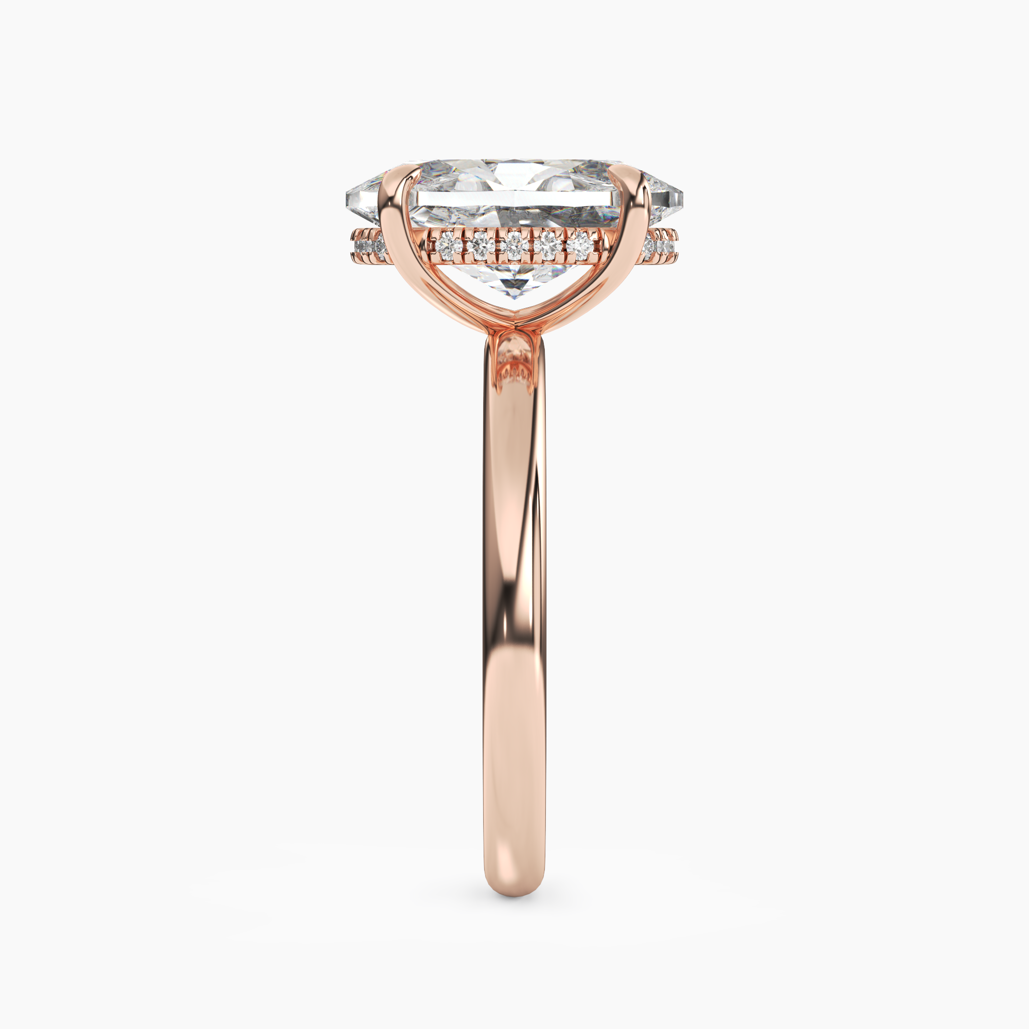 Lyric Oval Hidden Halo 1 Carat Lab Grown Diamond Engagement Ring in 18K Yellow Gold