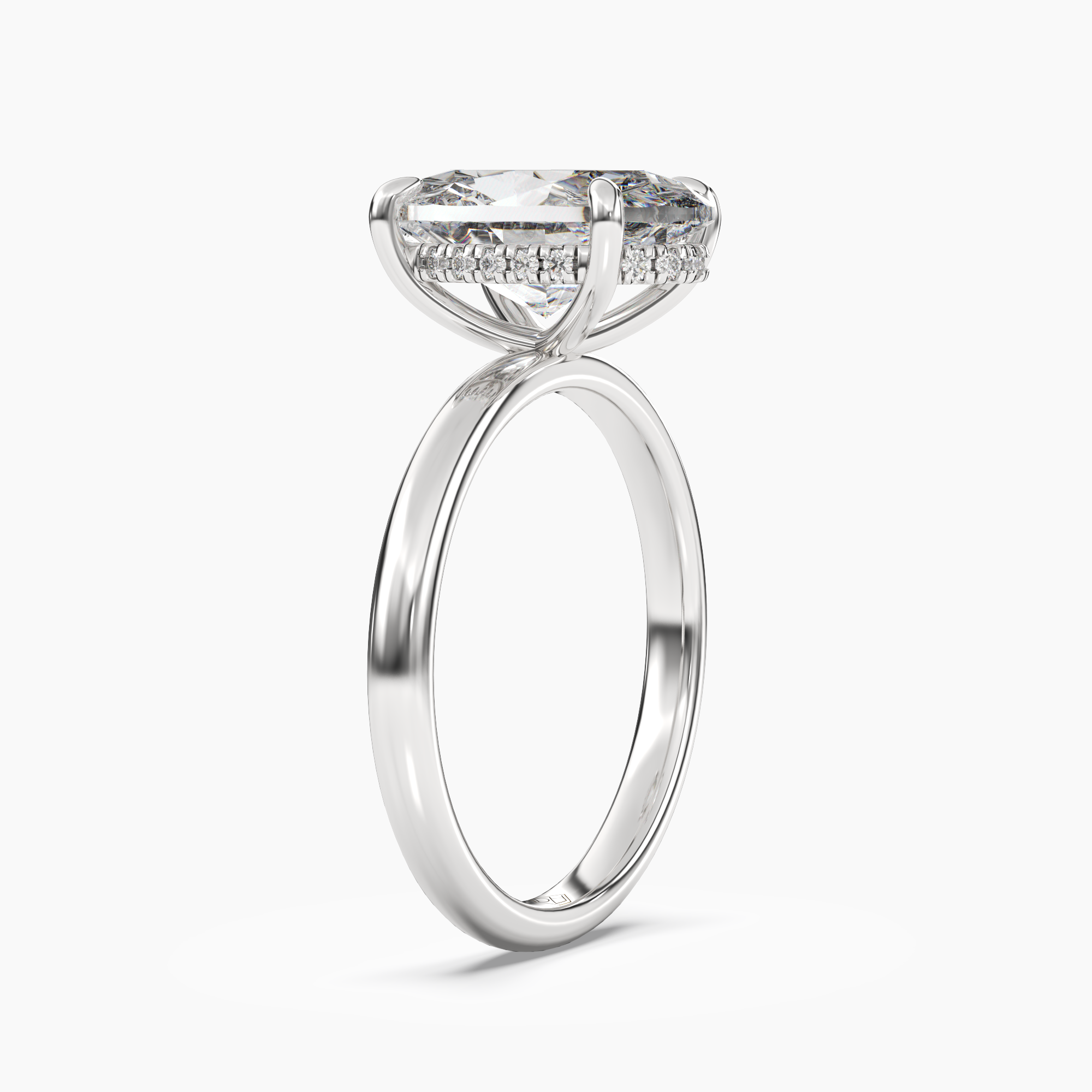 Lyric Oval Hidden Halo 1 Carat Lab Grown Diamond Engagement Ring in 14K Yellow Gold