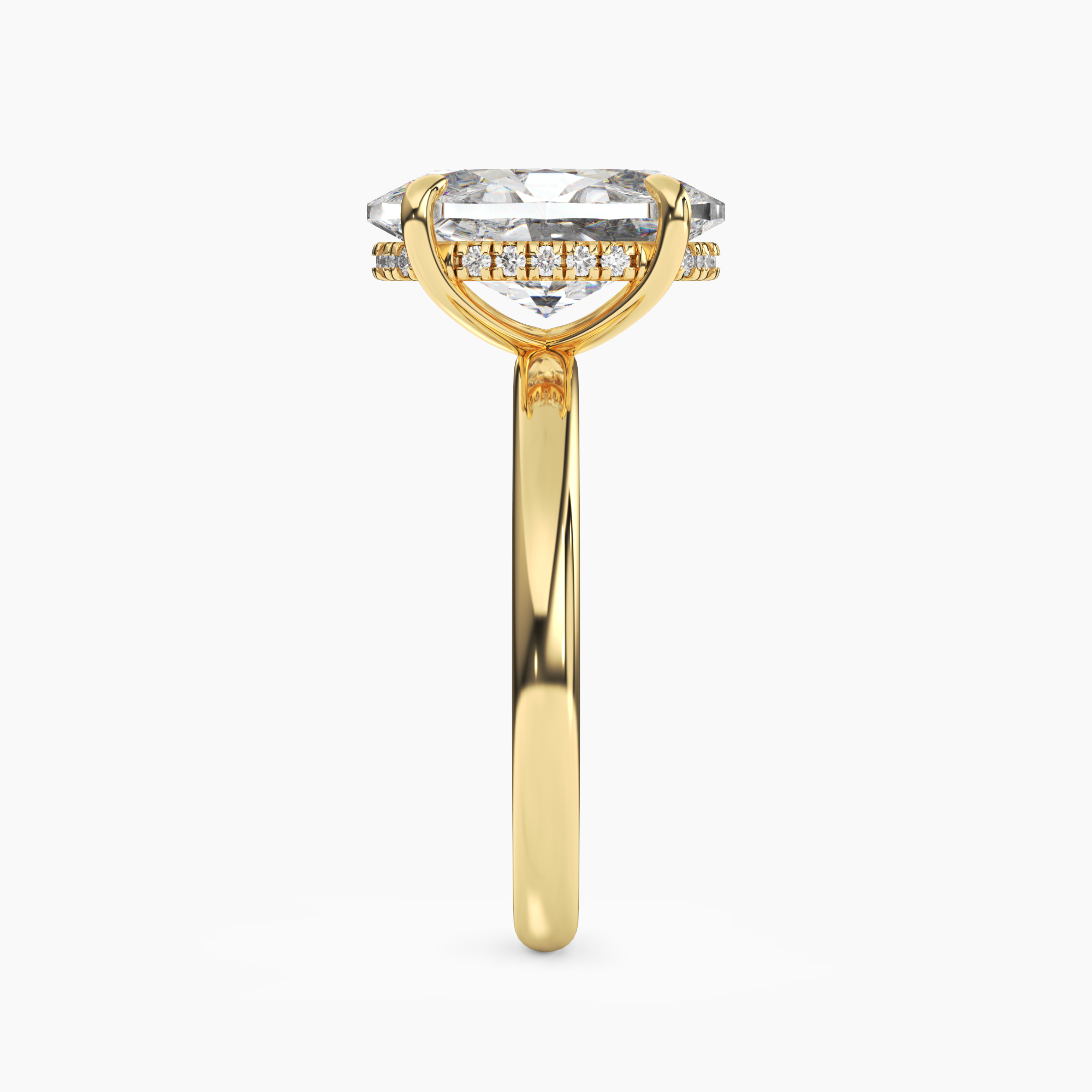Lyric Oval Hidden Halo Diamond Ring Setting in 14K Rose Gold