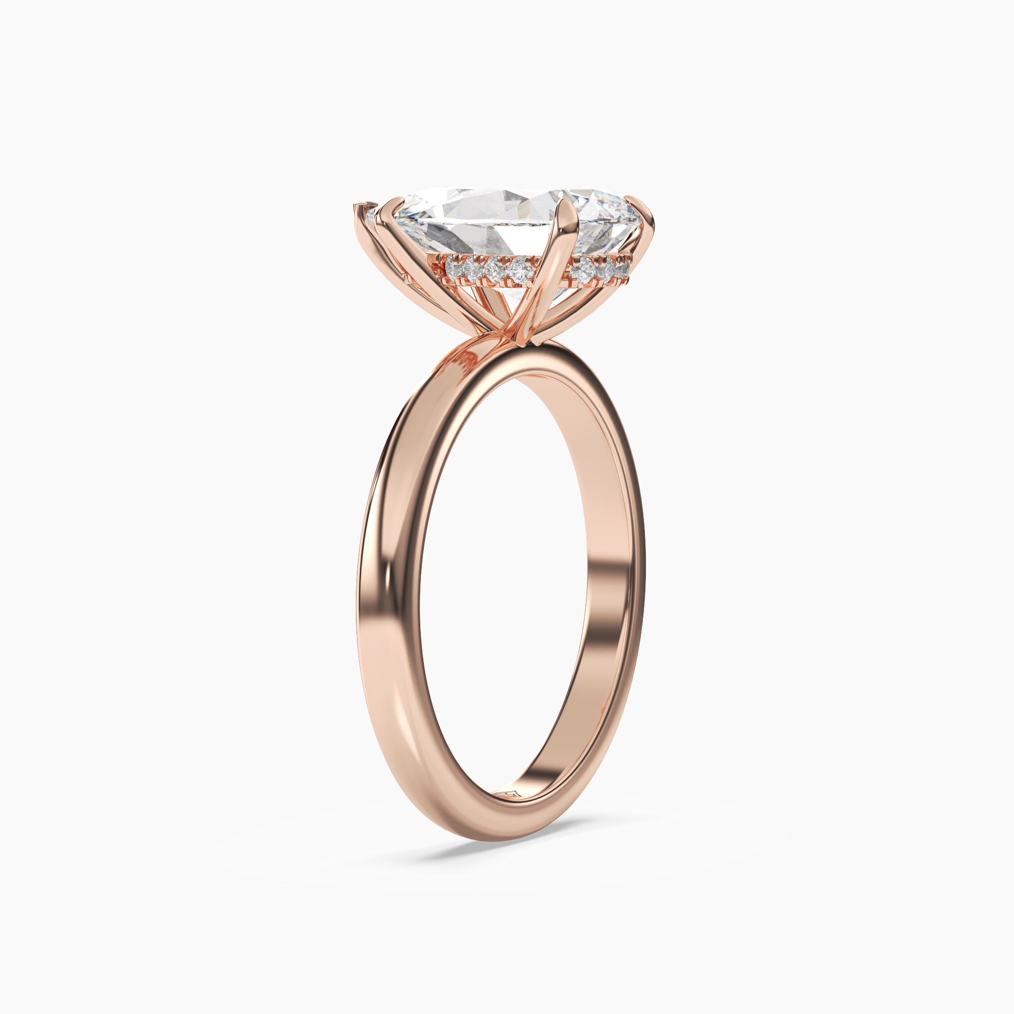 Lyric Pear Hidden Halo Diamond Ring Setting in 18K White Gold