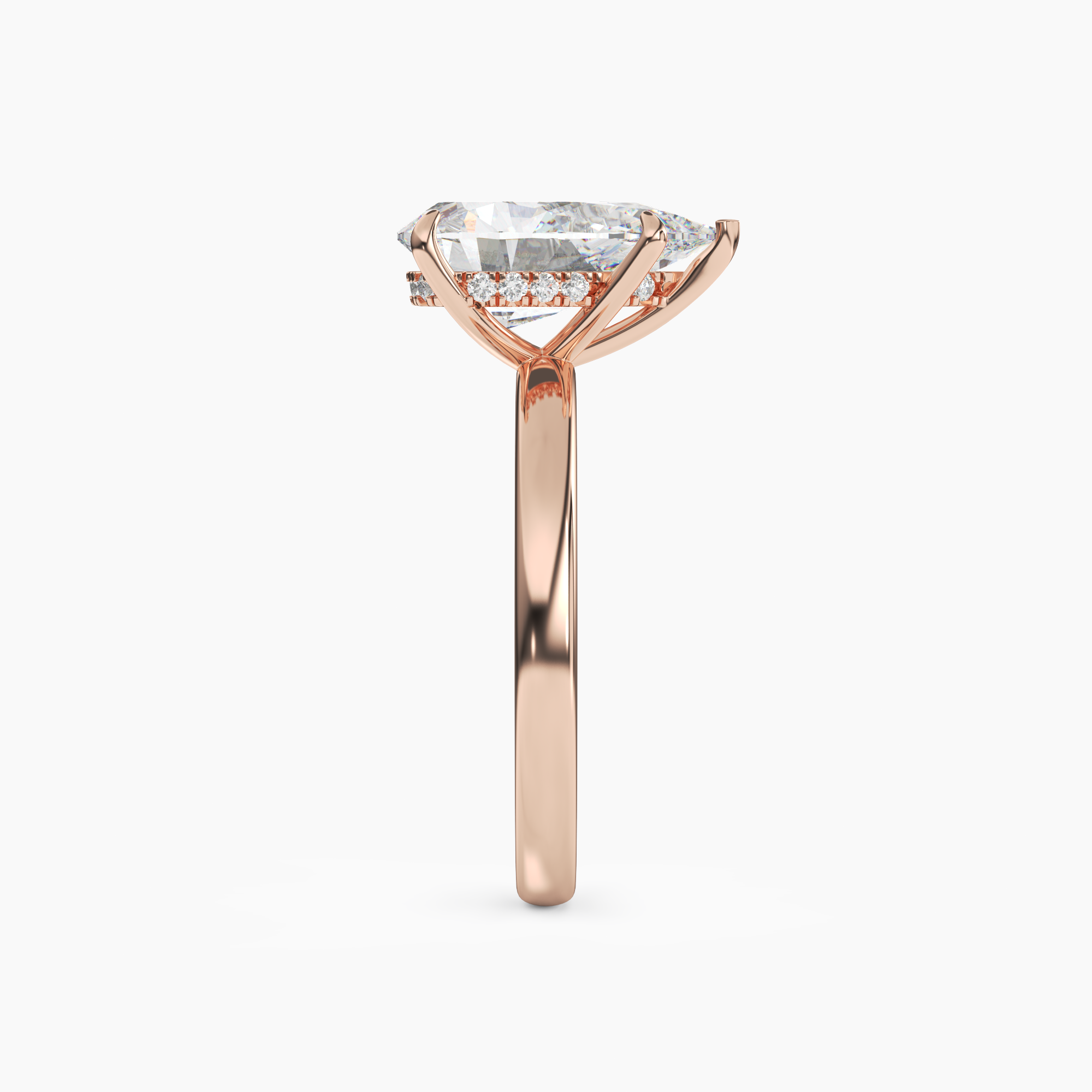 Lyric Pear Hidden Halo 2.5 Carat Lab Grown Diamond Engagement Ring in 18K Yellow Gold