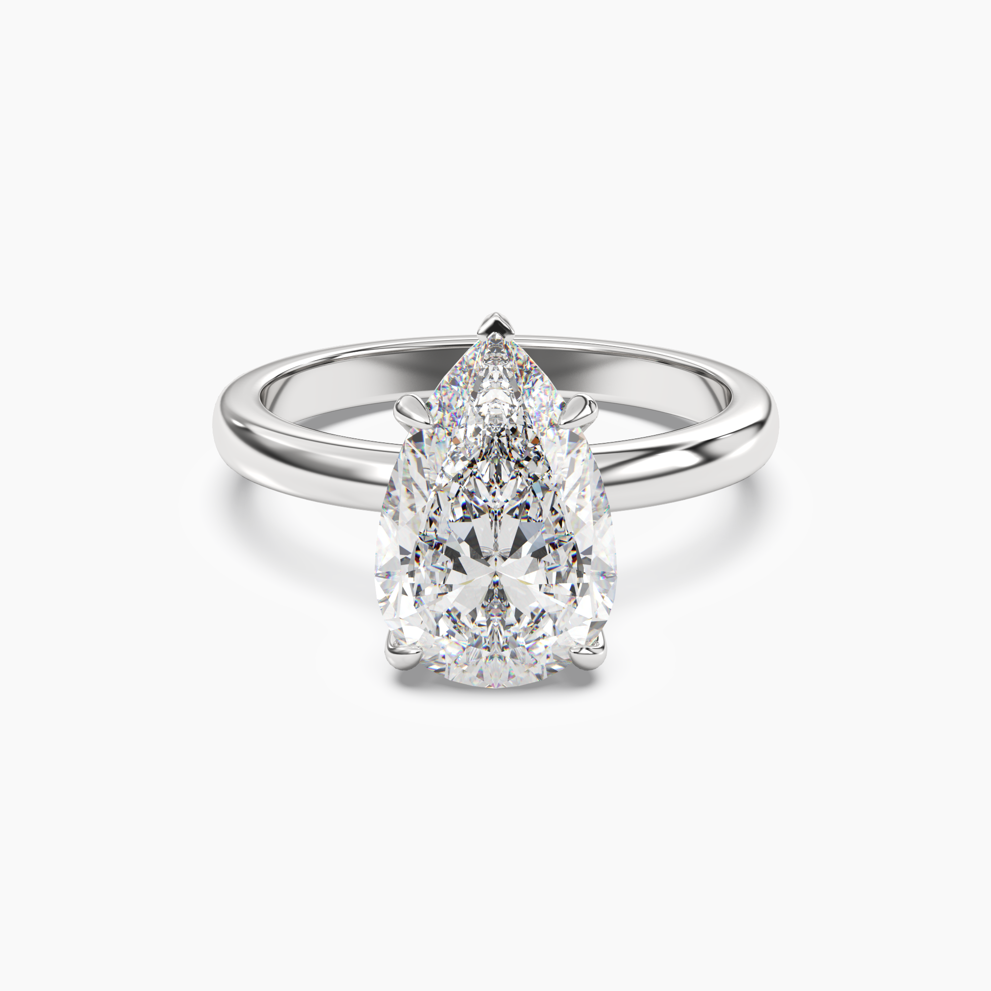 Lyric Pear Hidden Halo 3 Carat Lab Grown Diamond Engagement Ring in 14K Rose Gold