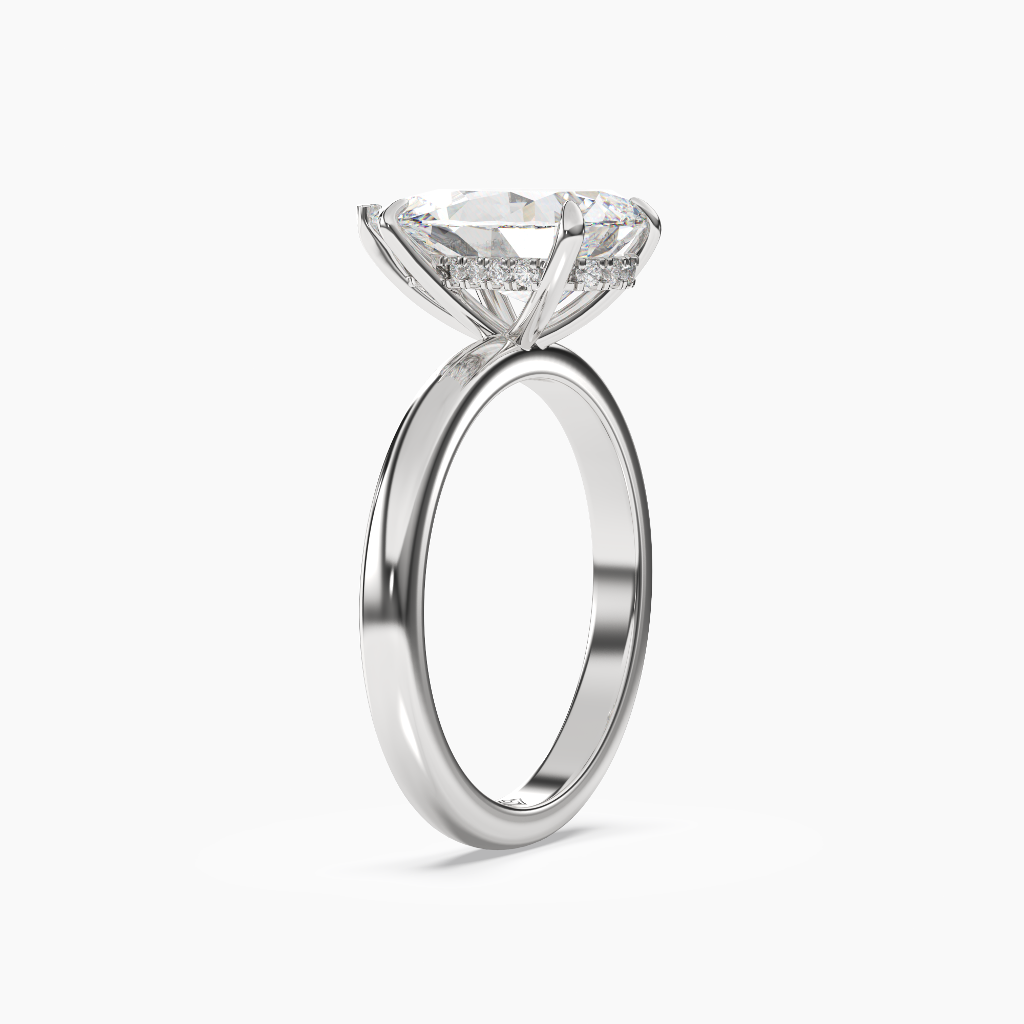 Lyric Pear Hidden Halo Diamond Ring Setting in 18K Yellow Gold