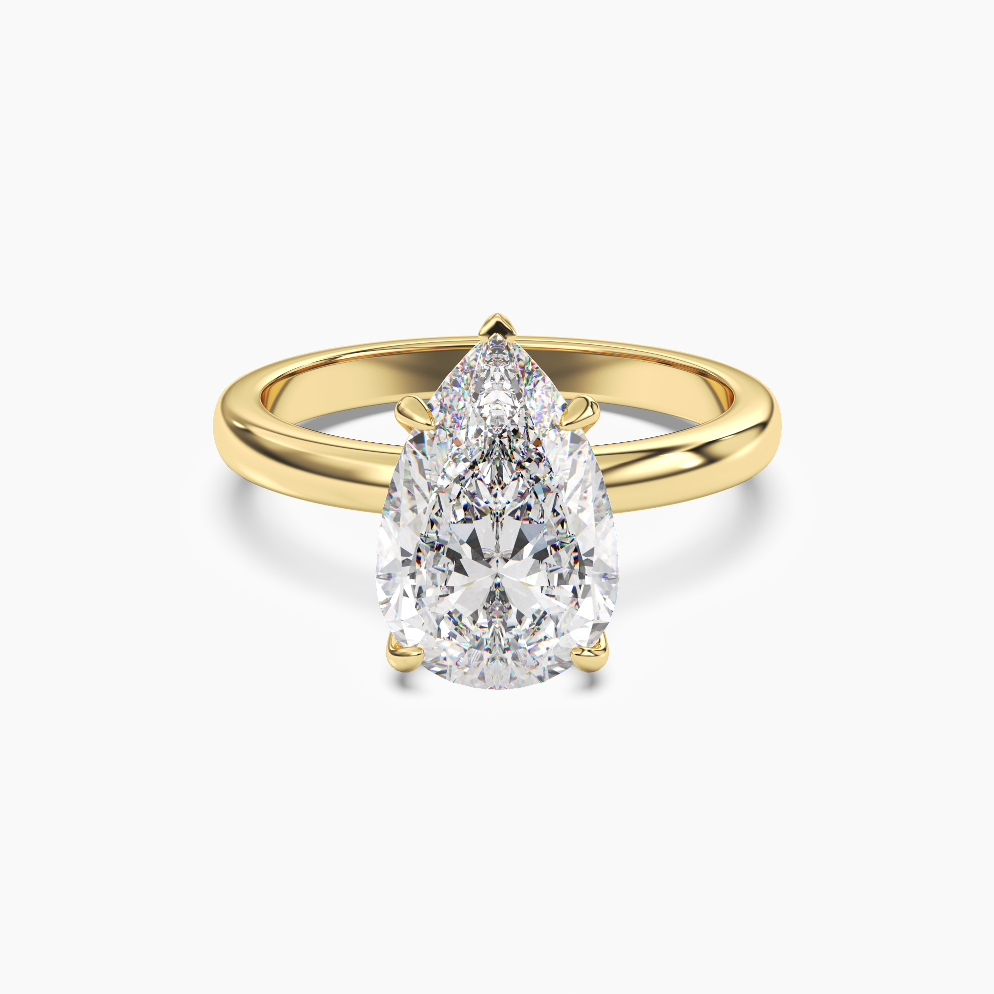 Lyric Pear Hidden Halo 2 Carat Lab Grown Diamond Engagement Ring in 14K White Gold