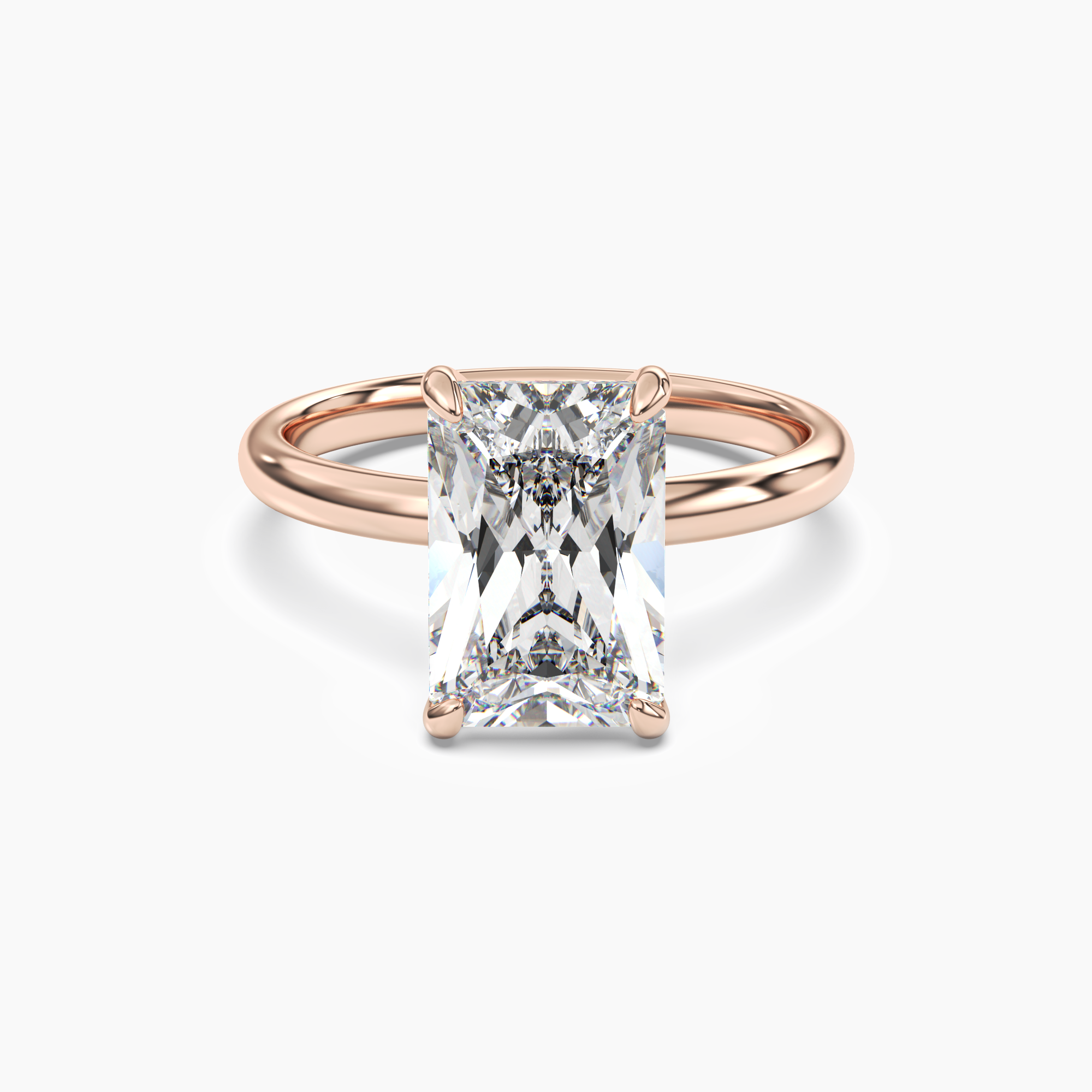 Lyric Radiant Hidden Halo 2 Carat Lab Grown Diamond Engagement Ring in 14K White Gold