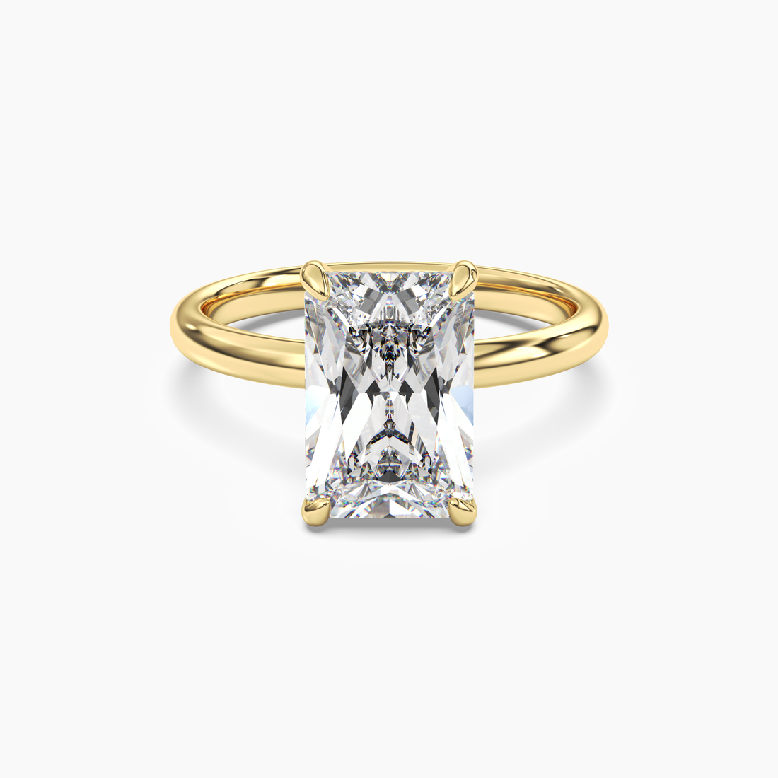 Lyric Radiant Hidden Halo Diamond Ring Setting in 14K White Gold