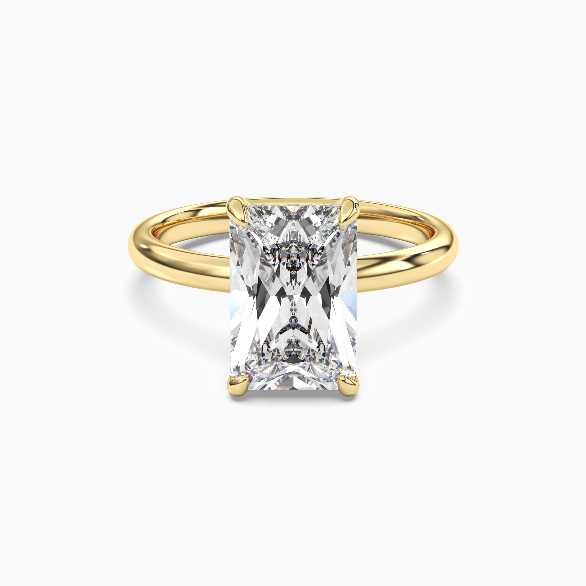 Lyric Radiant Hidden Halo Diamond Ring Setting in 18K White Gold