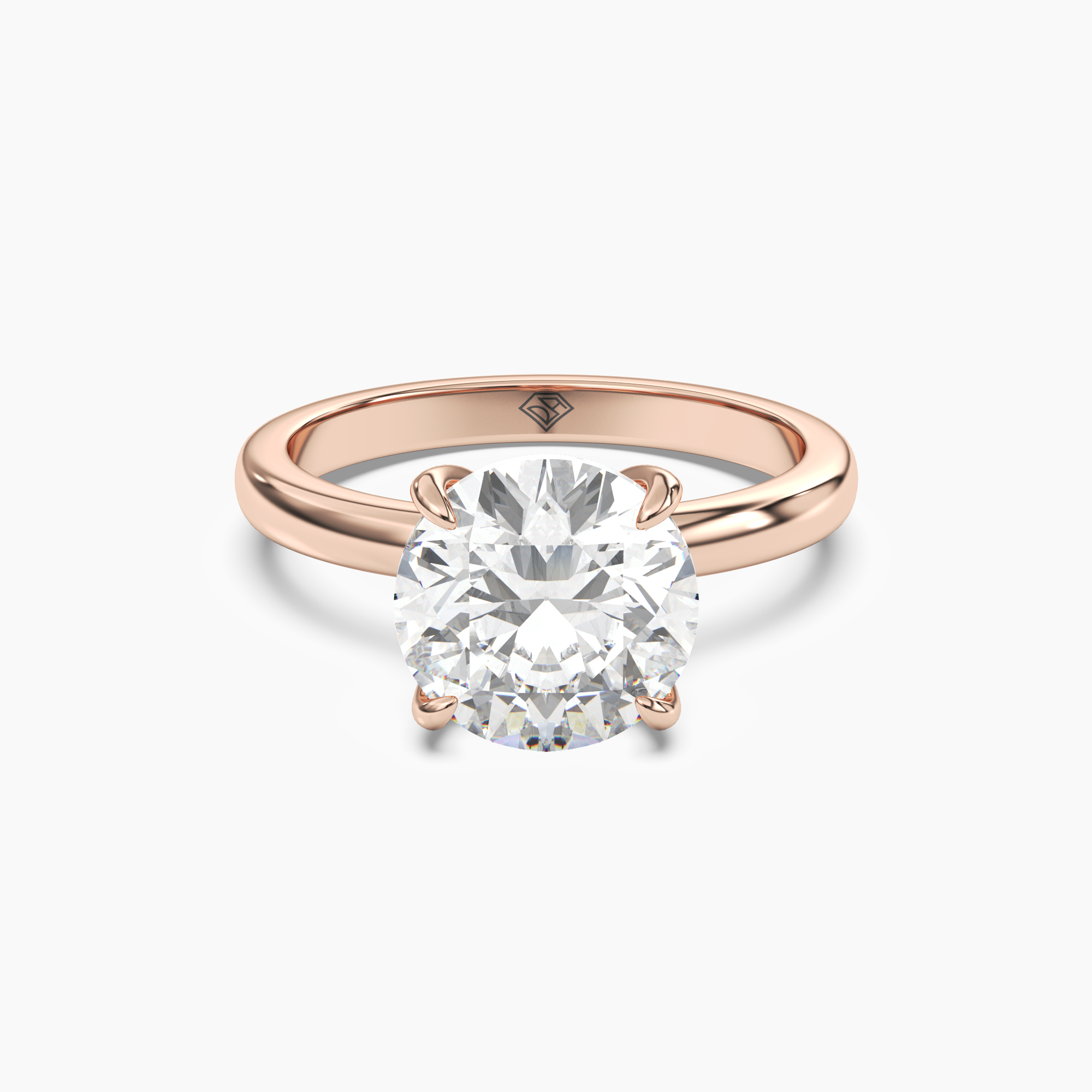 Lyric Round Hidden Halo 3 Carat Lab Grown Diamond Engagement Ring in 18K Yellow Gold
