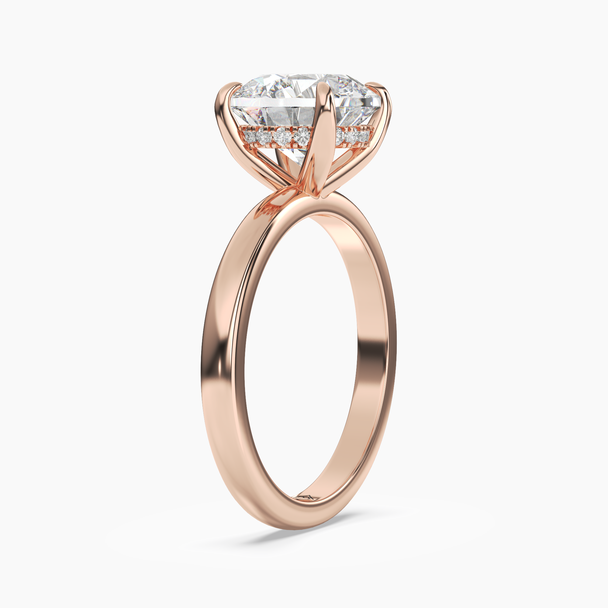 Lyric Round Hidden Halo 2.5 Carat Lab Grown Diamond Engagement Ring in 18K Yellow Gold