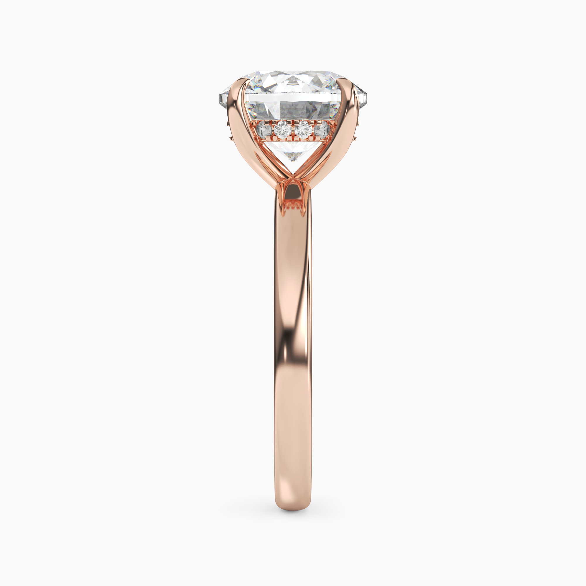 Lyric Round Hidden Halo Diamond Ring Setting in 18K Yellow Gold
