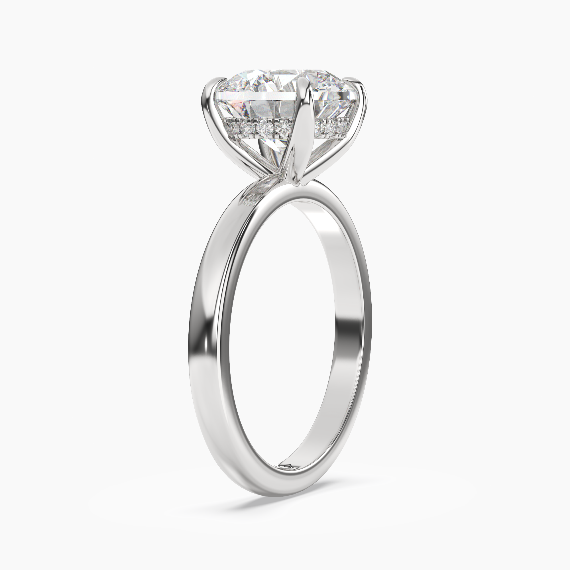 Lyric Round Hidden Halo 2.5 Carat Lab Grown Diamond Engagement Ring in 14K Rose Gold