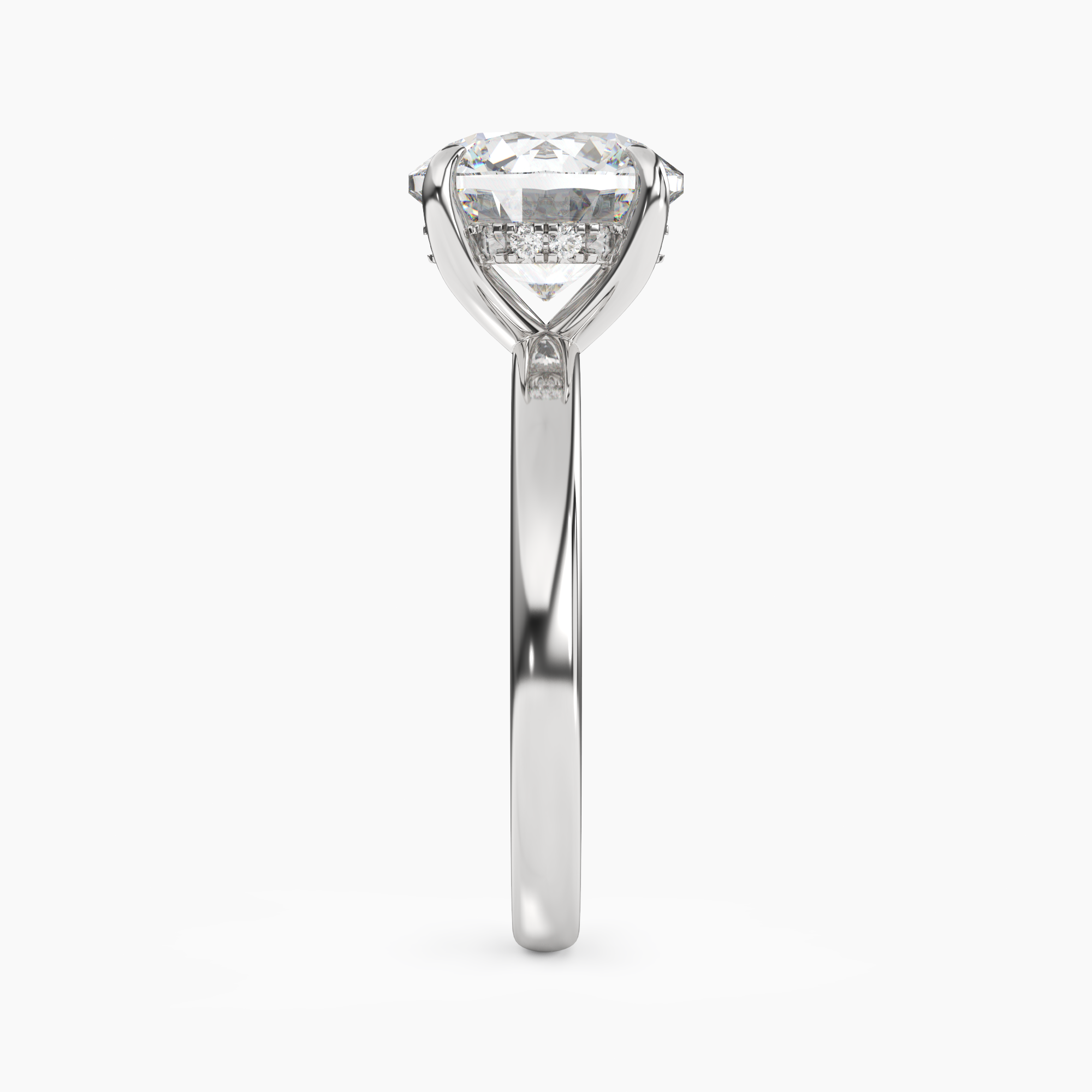 Lyric Round Hidden Halo 2.5 Carat Lab Grown Diamond Engagement Ring in 14K Rose Gold
