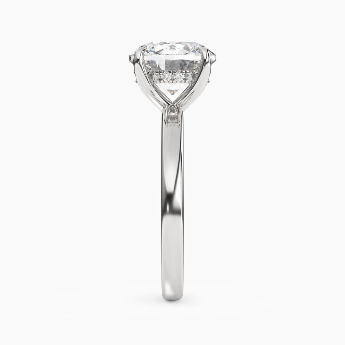 Lyric Round Hidden Halo 2.5 Carat Lab Grown Diamond Engagement Ring in 14K Rose Gold