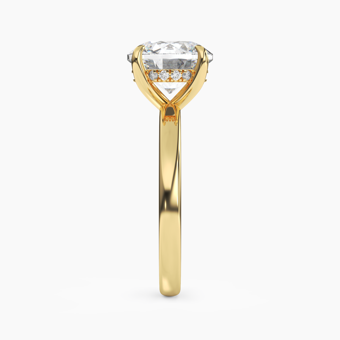 Lyric Round Hidden Halo 1.5 Carat Lab Grown Diamond Engagement Ring in 14K White Gold