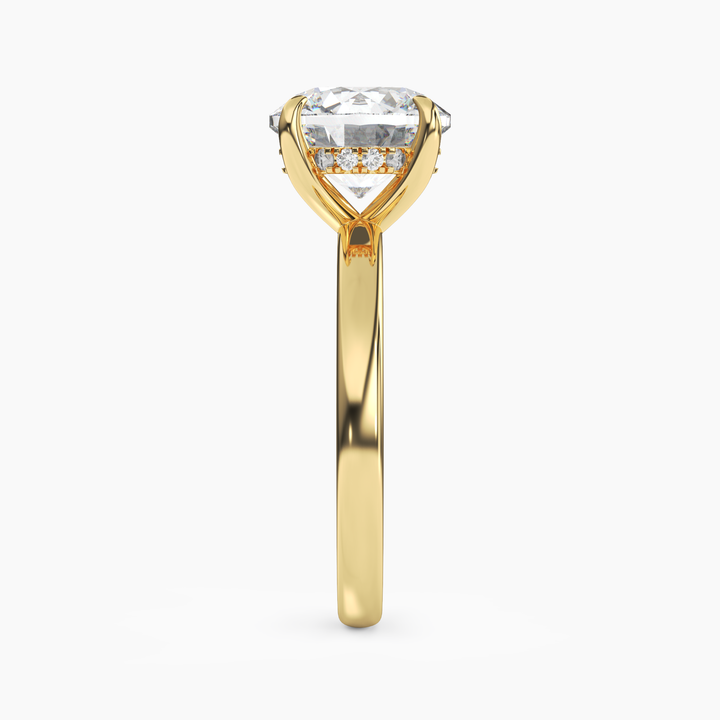 Lyric Round Hidden Halo 1.5 Carat Lab Grown Diamond Engagement Ring in 18K Rose Gold