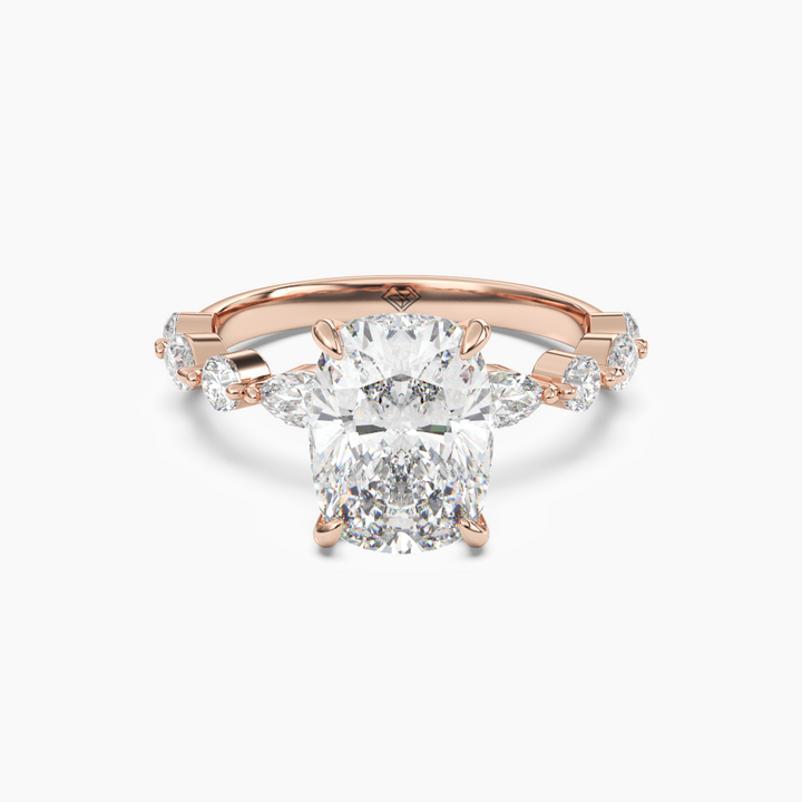 Sonnet Cushion Solitaire 1 Carat Lab Grown Diamond Engagement Ring in 14K Rose Gold