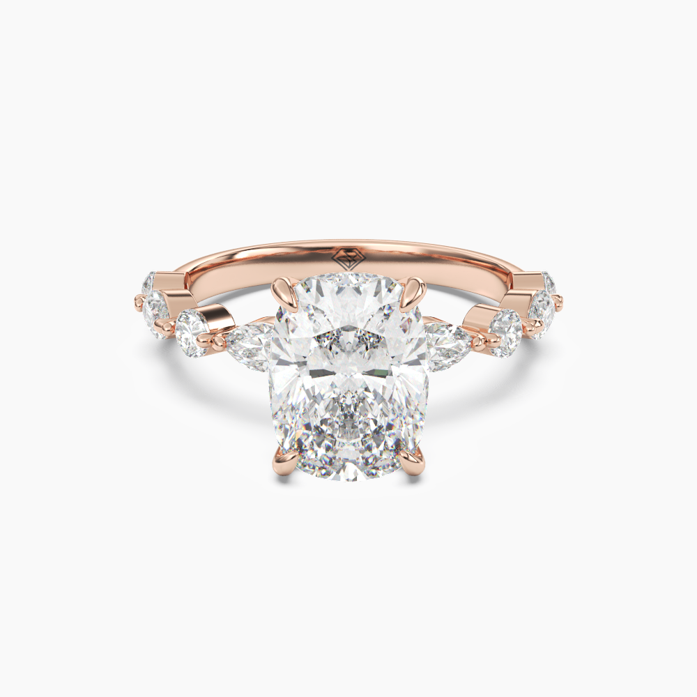 Sonnet Cushion Solitaire 1.5 Carat Lab Grown Diamond Engagement Ring in 14K Rose Gold