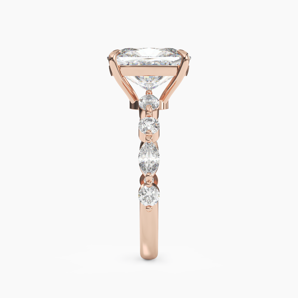 Sonnet Cushion Solitaire Diamond Ring Setting in 18K Yellow Gold