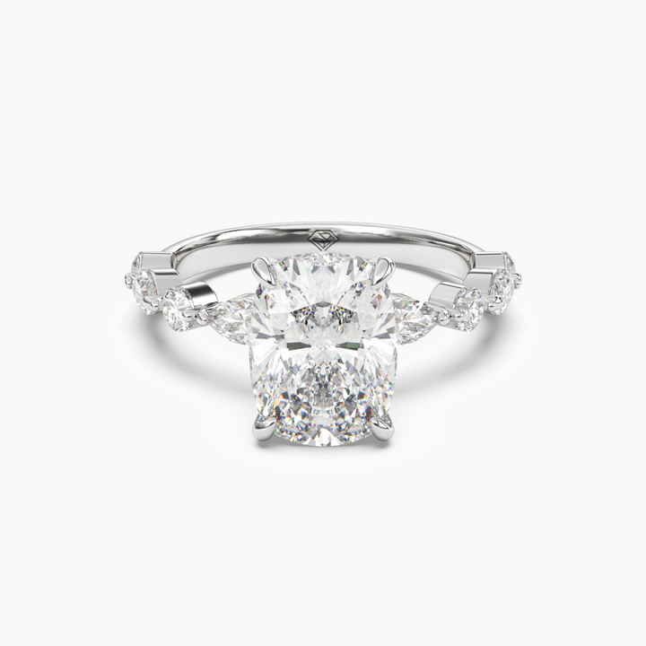 Sonnet Cushion Solitaire 1.5 Carat Lab Grown Diamond Engagement Ring in 14K White Gold