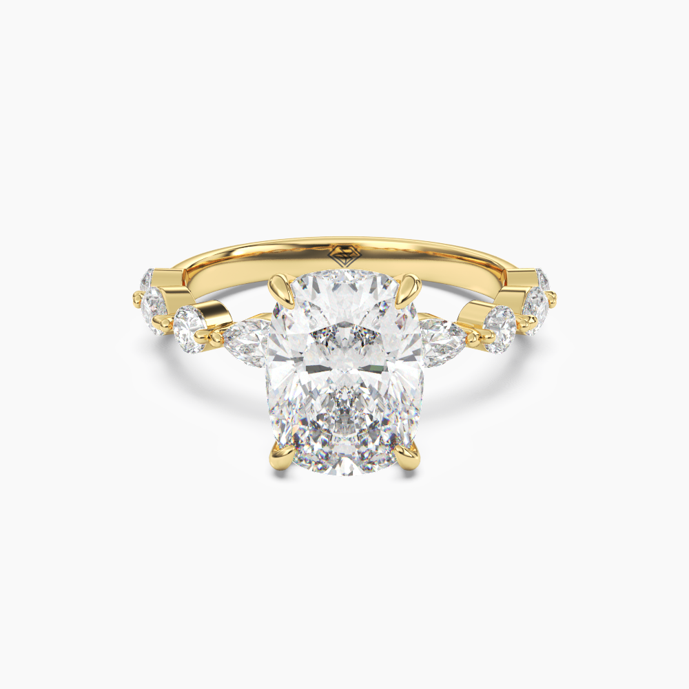 Sonnet Cushion Solitaire 1 Carat Lab Grown Diamond Engagement Ring in 18K White Gold