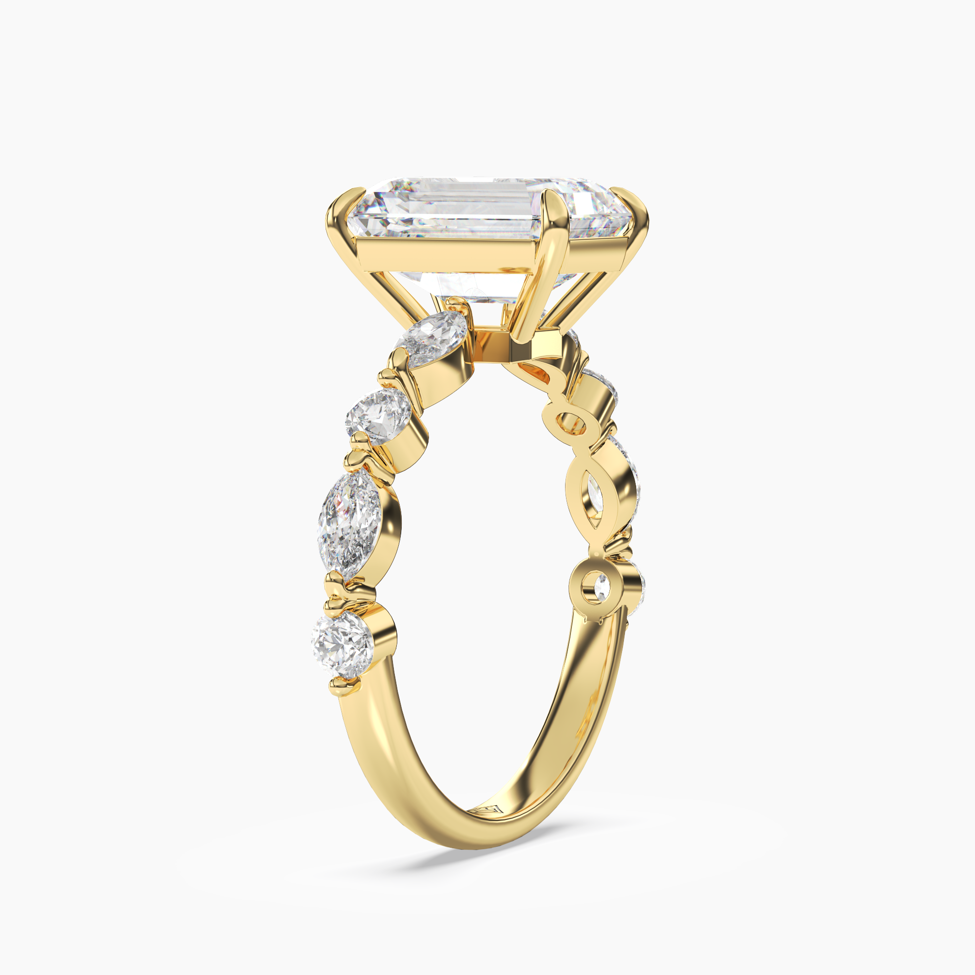 Sonnet Emerald Solitaire 1 Carat Lab Grown Diamond Engagement Ring in 14K Rose Gold