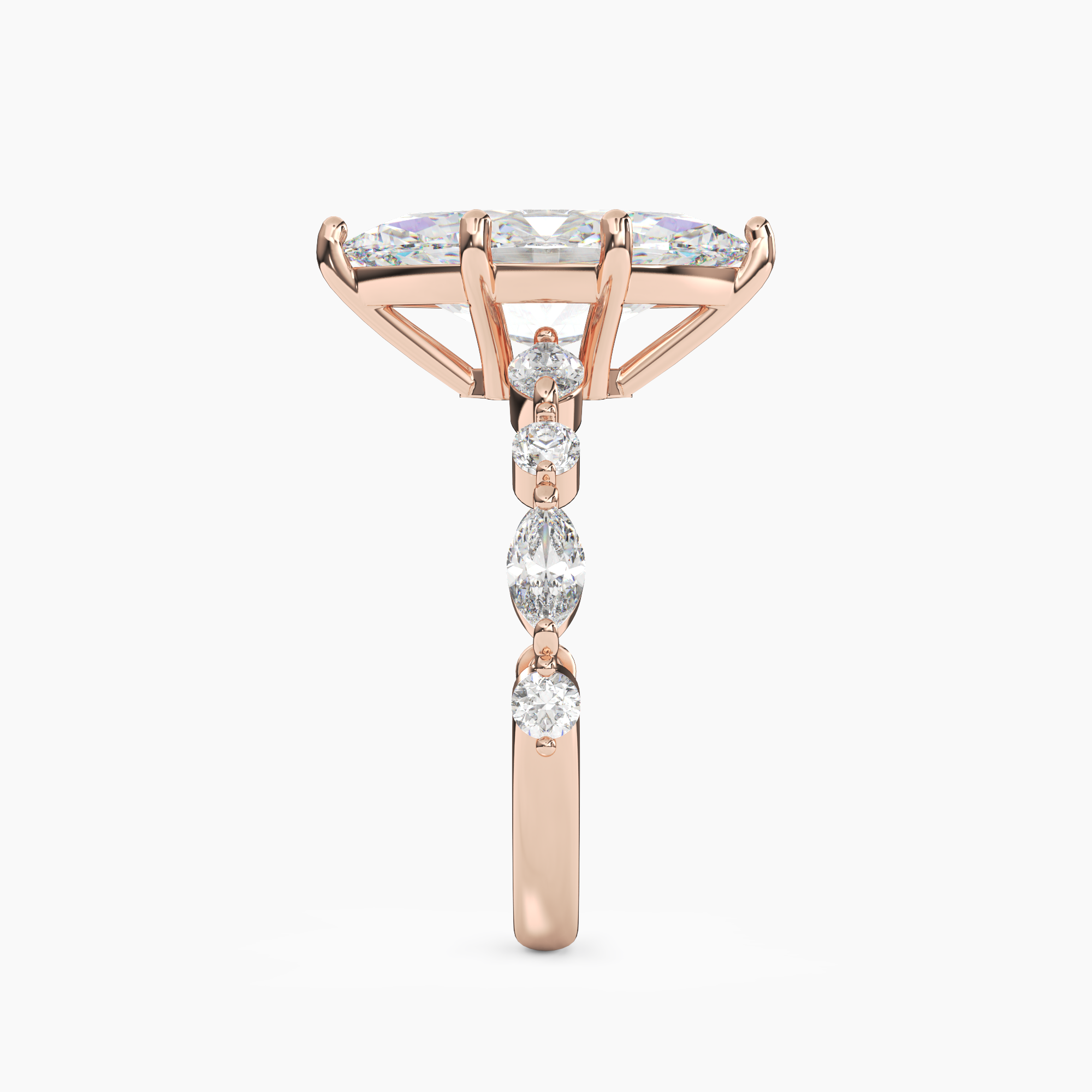 Sonnet Marquise Solitaire 3 Carat Lab Grown Diamond Engagement Ring in 14K Rose Gold