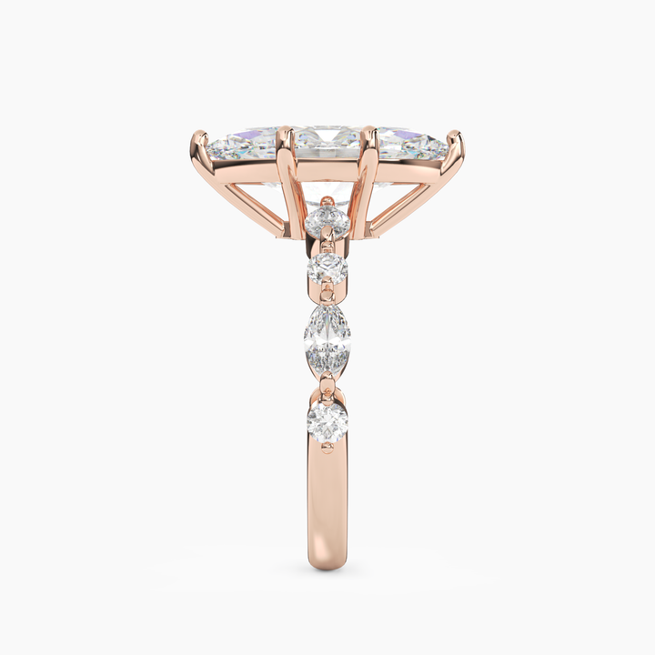 Sonnet Marquise Solitaire 2.5 Carat Lab Grown Diamond Engagement Ring in 18K Yellow Gold