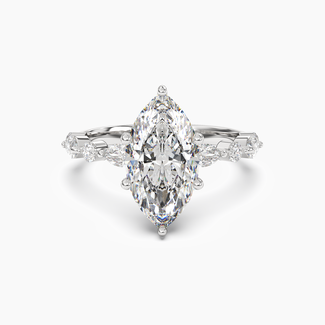 Sonnet Marquise Solitaire Diamond Ring Setting in 18K Rose Gold