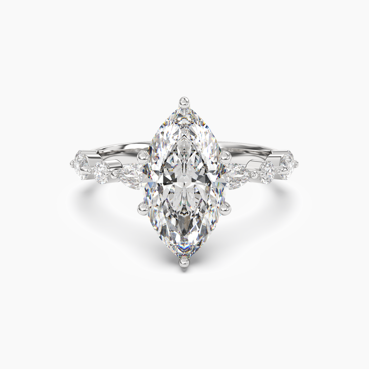 Sonnet Marquise Solitaire 2.5 Carat Lab Grown Diamond Engagement Ring in 14K White Gold