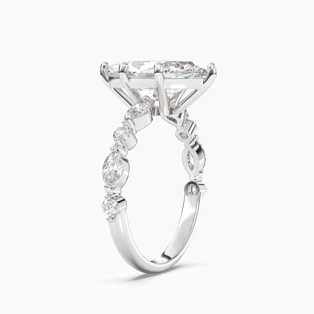 Sonnet Marquise Solitaire Diamond Ring Setting in 14K White Gold
