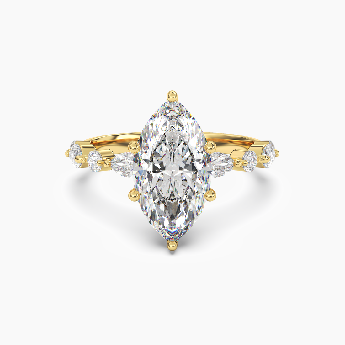 Sonnet Marquise Solitaire 2.5 Carat Lab Grown Diamond Engagement Ring in 18K White Gold