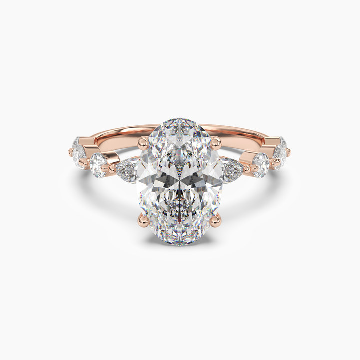 Sonnet Oval Solitaire 2 Carat Lab Grown Diamond Engagement Ring in 14K Rose Gold