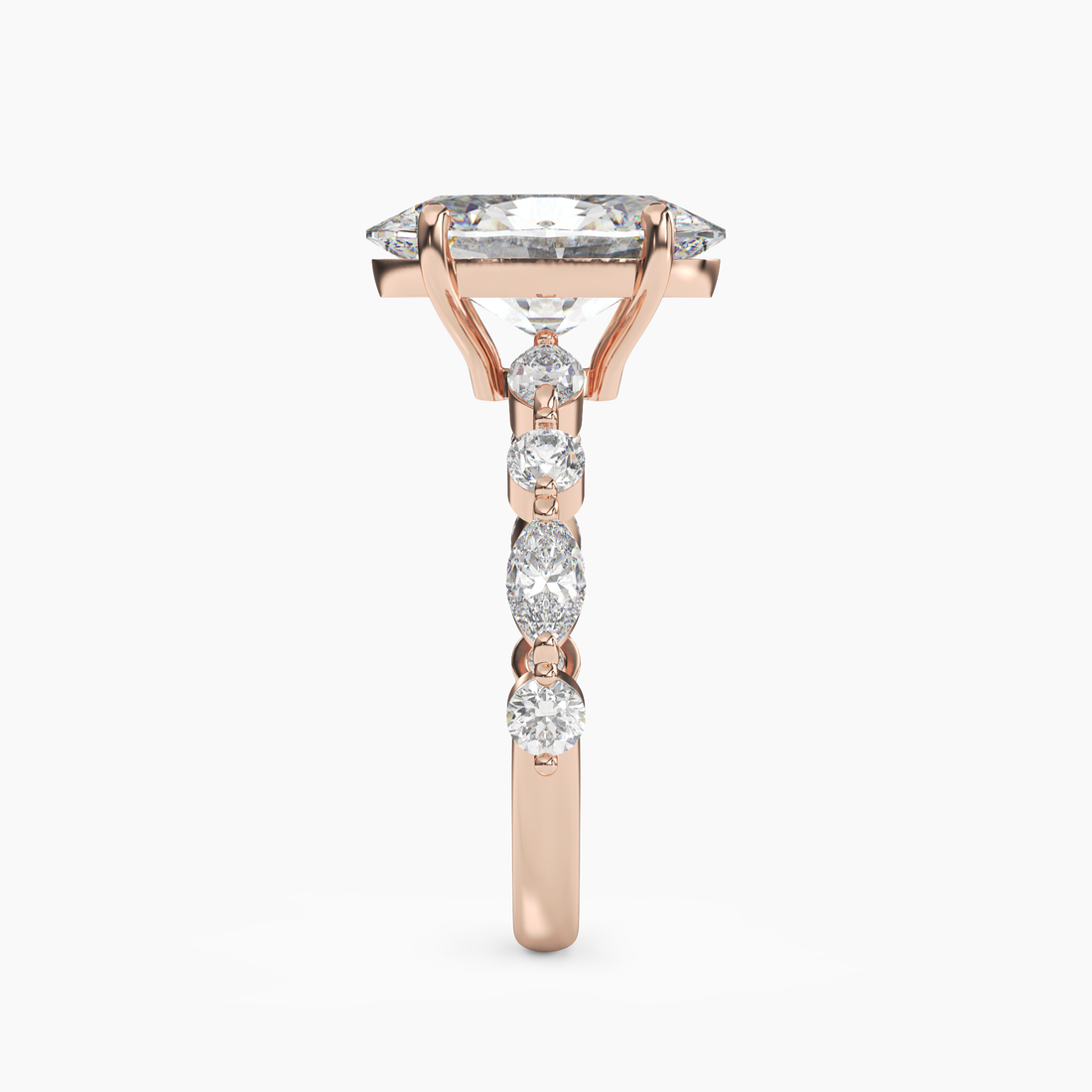Sonnet Oval Solitaire 1 Carat Lab Grown Diamond Engagement Ring in 18K Rose Gold