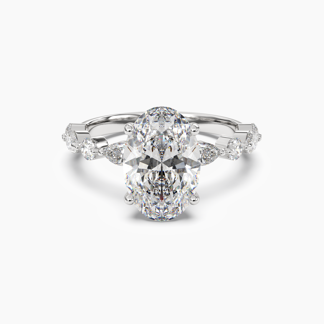 Sonnet Oval Solitaire 2.5 Carat Lab Grown Diamond Engagement Ring in 18K Yellow Gold
