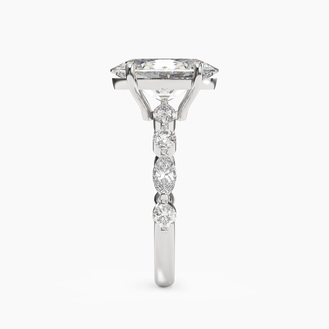 Sonnet Oval Solitaire Diamond Ring Setting in 18K Yellow Gold