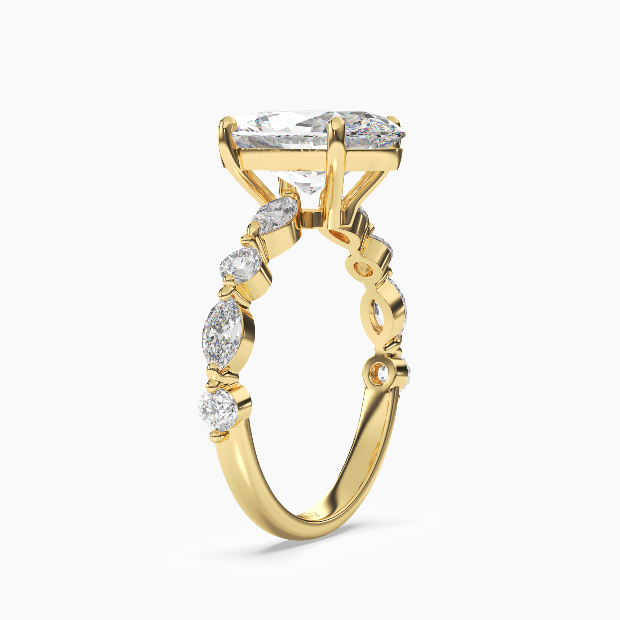 Sonnet Oval Solitaire Diamond Ring Setting in 18K White Gold