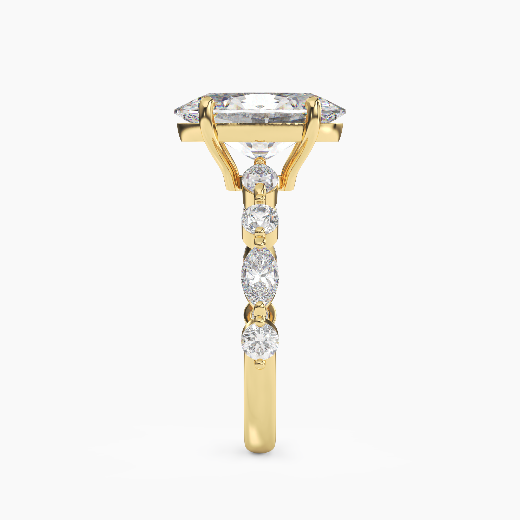 Sonnet Oval Solitaire 1 Carat Lab Grown Diamond Engagement Ring in 14K Yellow Gold