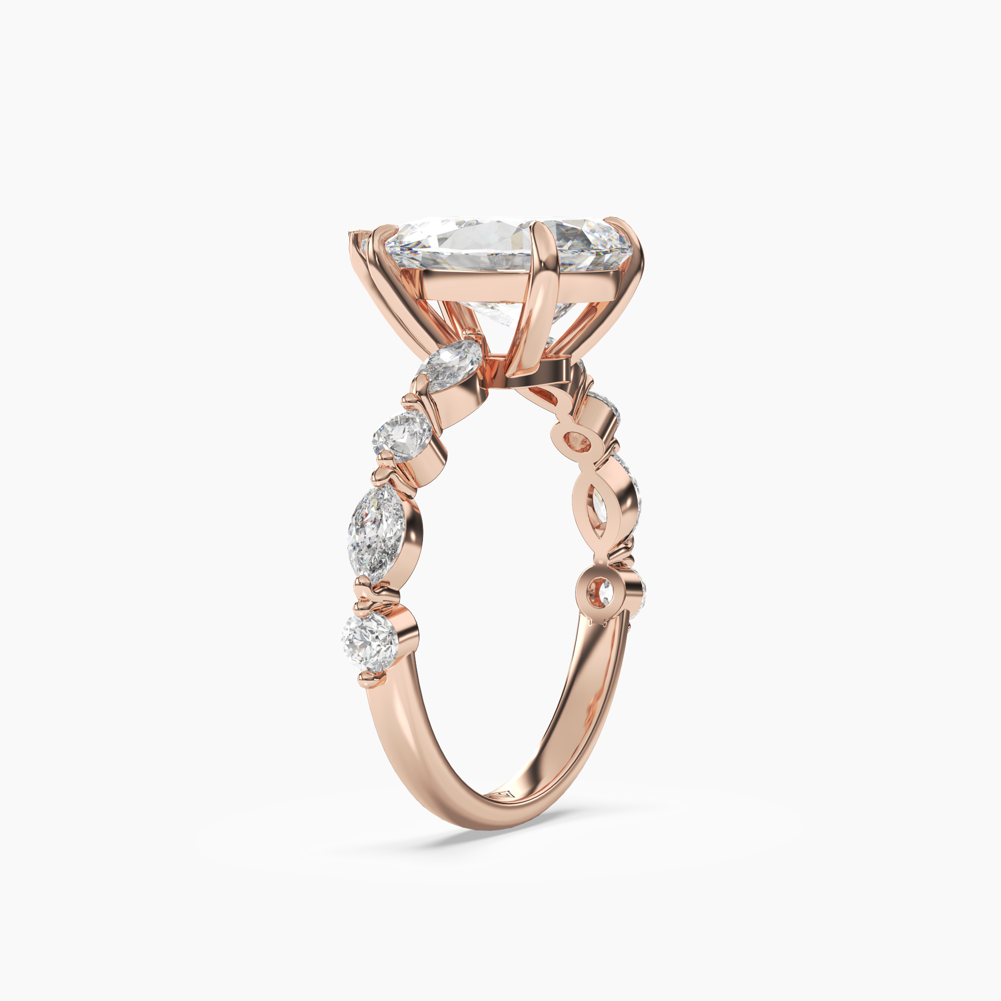 Sonnet Pear Solitaire Diamond Ring Setting in 14K Yellow Gold