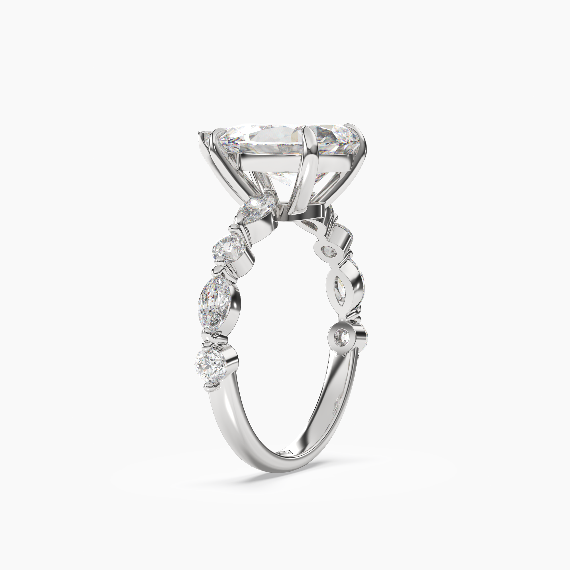 Sonnet Pear Solitaire 1 Carat Lab Grown Diamond Engagement Ring in 18K Yellow Gold